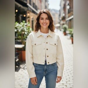 Anthropologie Pilcro Denim Bomber Jacket
